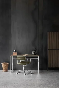 Vipp453+ Swivel kontorsstol med hjul Pol. aluminium-bosco green