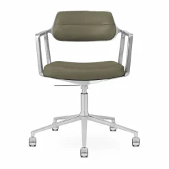 Vipp453+ Swivel kontorsstol med hjul Pol. aluminium-bosco green