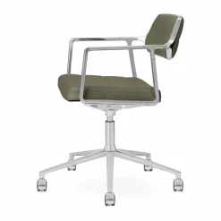 Vipp453+ Swivel kontorsstol med hjul Pol. aluminium-bosco green