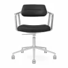 Vipp453+ Swivel kontorsstol med hjul Pol. aluminium-black leather