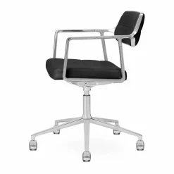 Vipp453+ Swivel kontorsstol med hjul Pol. aluminium-black leather