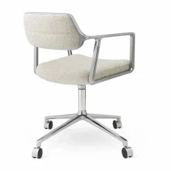 Vipp453 Swivel kontorsstol med hjul Wavy off white-light grey-pol. aluminium