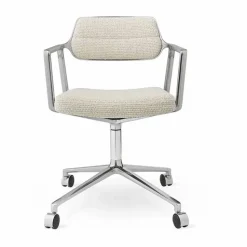 Vipp453 Swivel kontorsstol med hjul Wavy off white-light grey-pol. aluminium