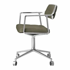 Vipp453 Swivel kontorsstol med hjul Leather bosco green-pol. aluminium