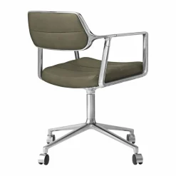 Vipp453 Swivel kontorsstol med hjul Leather bosco green-pol. aluminium