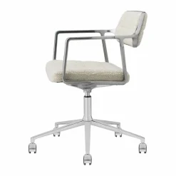 Vipp453+ Swivel kontorsstol med hjul Wavy off white-light grey-pol. aluminium