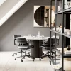 Vipp453+ Swivel kontorsstol med hjul Black aluminium-black leather