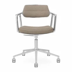 Vipp453+ Swivel kontorsstol med hjul Pol. aluminium-dark sand