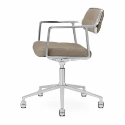 Vipp453+ Swivel kontorsstol med hjul Pol. aluminium-dark sand