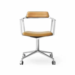 Vipp452 Swivel kontorsstol med hjul Pol. aluminium-sand leather