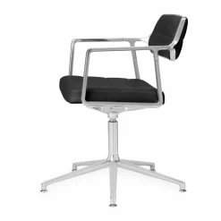 Vipp453+ Swivel kontorsstol Pol. aluminium-black leather
