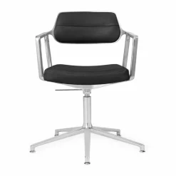 Vipp453+ Swivel kontorsstol Pol. aluminium-black leather