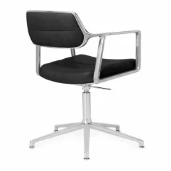 Vipp453+ Swivel kontorsstol Pol. aluminium-black leather