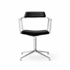 Vipp452 Swivel kontorsstol Pol. aluminium-black leather