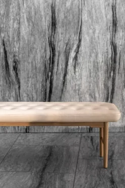 VLA75L Foyer bänk Oljad ek-sif 90 läder 250 cm