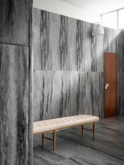 VLA75L Foyer bänk Oljad ek-sif 90 läder 250 cm
