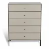 Volt byrå 5 lådor beige Detaljer i svart