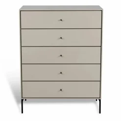 Volt byrå 5 lådor beige Detaljer i svart