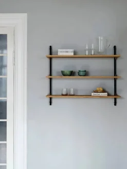 Wall Shelving vägghylla Rökt ek-white 92x65x17 5 cm WS.65.1