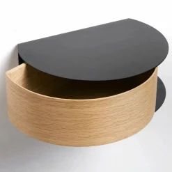 Wallie wall drawer hylla svart ek