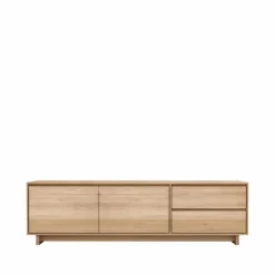 Wave mediabänk 60x210 cm Hårdvaxoljad ek