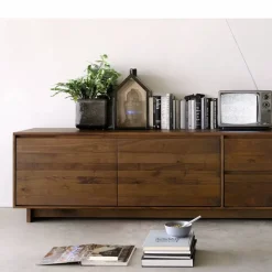 Wave mediabänk 60x210 cm Hårdvaxoljad ek