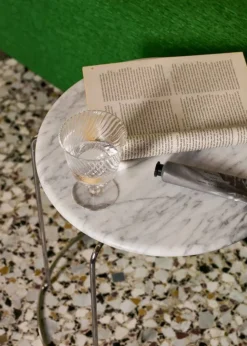 Wire Stool VP11 toppskiva Ø38 cm Marmor Bianco Carrara
