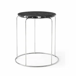 Wire Stool VP11 toppskiva Ø38 cm Marmor Nero Marquina