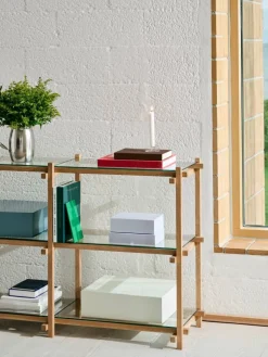 Woody hylla Oak-clear glass low