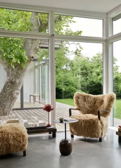 Wulff Lounge Chair ATD2 fåtölj Oljad valnöt-Sheepskin honey