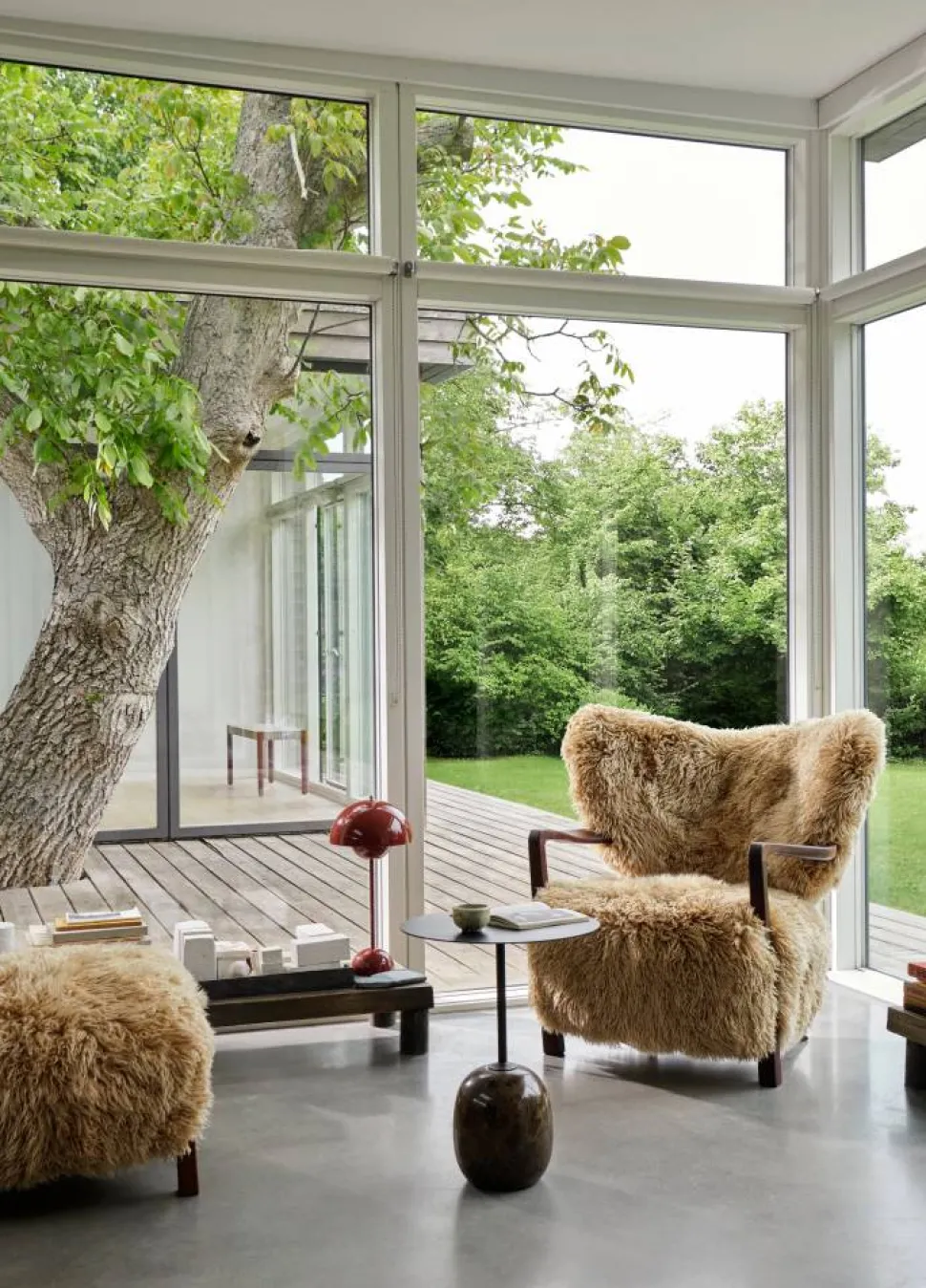 Wulff Lounge Chair ATD2 fåtölj Oljad valnöt-Sheepskin honey