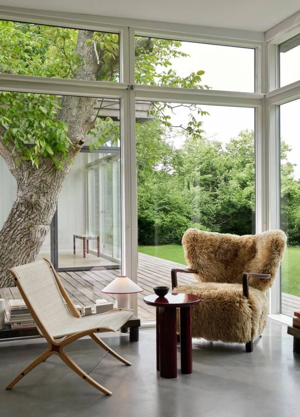 Wulff Lounge Chair ATD2 fåtölj Oljad valnöt-Sheepskin honey