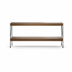Zet hyllsystem oak dark stained 1x2 black steel base